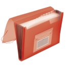 Fächermappe - 13 Taschen, 250 Blatt, PP, transluzent rot