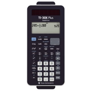 Schulrechner TI30XPlus MathPrint Solar - 4-zeilig, Batterie/Solar, schwarz