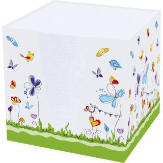 Notizklotz "Schmetterlinge" - 900 Blatt, 70 g/qm, weiß, 95 x 95 x 95 mm