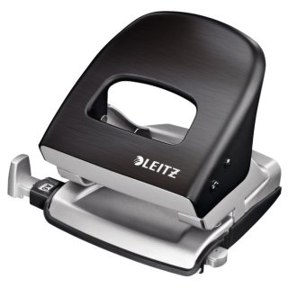 Leitz Bürolocher NeXXt Style, Metall, 30 Blatt, Blisterverpackung, satin schwarz