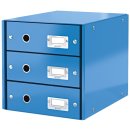 Leitz Schubladenbox WOW Click & Store - 3 Laden, blau