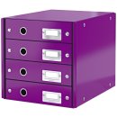 Leitz Schubladenbox WOW Click & Store - 4 Laden, violett