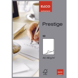 Schreibblock Prestige - DIN A5, blanko, weiß, 50 Blatt