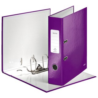 Leitz Qualitäts-Ordner 180° WOW - Graupappe, A4, 80mm in Violett