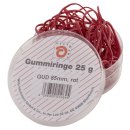 Gummiringe - Ø85 mm, Dose mit 25g, rot