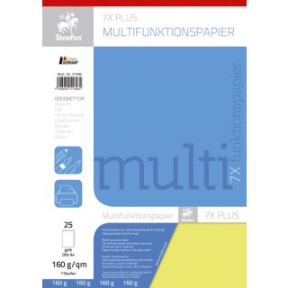 Multifunktionspapier 7X PLUS - A4, 160 g/qm, gelb, 25 Blatt