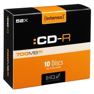 CD-R 80/700 52x SC (10) INTENSO 1001622, Kapazität: 700MB