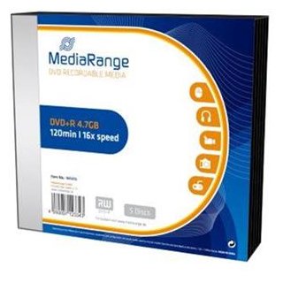 DVD+R 4,7GB 16x SL(5) MediaRange DVD+R, Kapazität: 4,7GB