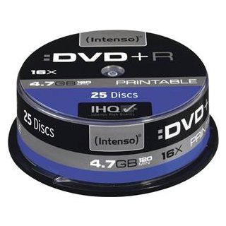 DVD+R 4,7GB 16x SP (25) Print INTENSO 4811154, Kapazität: 4,7GB