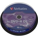 DVD+R DL 8,5GB 8x(10) Verbatim DVD DL Cake, Kapazität: 8,5GB
