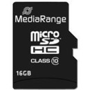 mSDHC 16GB Class10 + Adapter MediaRange Speicherkarte, Kapazität: 16GB