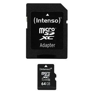 mSDXC 64GB Class10 + Adapter INTENSO SPEICHERKARTE 3413490, Kapazität: 64GB
