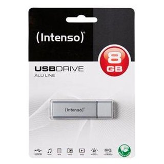 USB Drive 2.0 Alu 8GB silber INTENSO USB STICK 3521462, Kapazität: 8GB