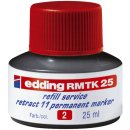 Edding RMTK 25-002, Nachfülltinte für Permanentmarker, 25 ml, rot
