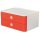 SMART-BOX ALLISON Schubladenbox - stapelbar, 2 Laden, wei&szlig;/rot