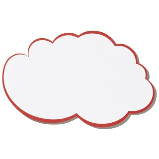 Moderationskarte, Wolke, 420 x 250 mm, weiß mit rotem Rand, 20 Stück