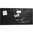 Glas-Magnetboard artverum®, Design Schiefer-Stone, 91 x 46 cm