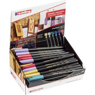 Edding Fasermaler Display 51151 1200 metallic color pen, 50 Teile, Karton