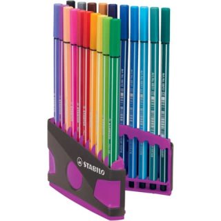 Fasermaler Pen 68 ColorParade - Etui anthrazit/pink, 20 Farben