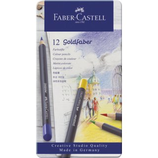 Faber-Castell Farbstift Goldfaber permanent, sortiert, 12er Etui