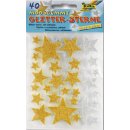 Moosgummi Glitter Sticker - 40 Sterne sortiert,...