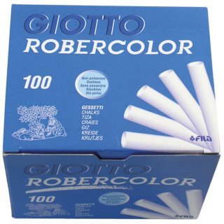Tafelkreide Robercolor - rund, weiß, Länge 80 mm, 100 Stück