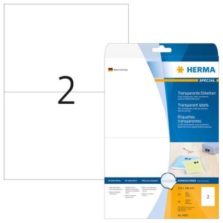 Herma Etiketten transparent 210x148 mm Folie matt 50 St.