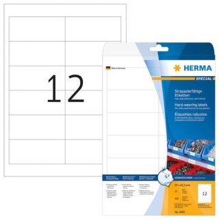 Herma SuperPrint Folienetik.A4,Laserdr.u.Kopierer,96,5x42,3mm,weiß,300 Et./Pack.