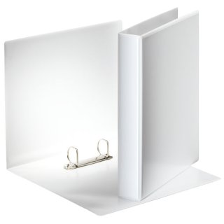 Ringbuch Präsentation, mit Taschen, A4, PP, 2 Ringe, 30 mm, weiß