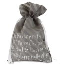 Riffelmacher Weihnachtssack mit Text - 30 x 45 cm, grau