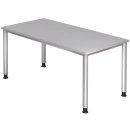 Schreibtisch 4-Fuß-Gestell r-160 x 68-76 x 80 cm, höhenverstellbar, Grau/Silber
