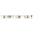 Partykette Golden Wishes - 1,8 m, Text "Happy New Year"