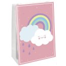 Partytüte Regenbogen & Wolke - 4 Stück mit Sticker