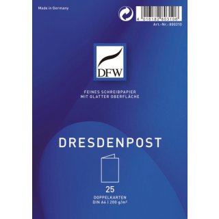 Doppelkarte DresdenPost - A6 hoch, 25 Stück