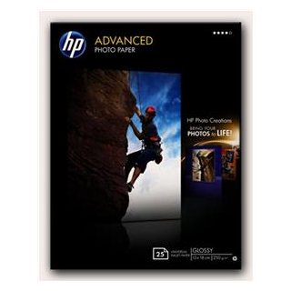 HP ADVANCED FOTOPAPIER 13x18CM HOCHGLÄNZ. 250GR. RANDLOS (25BL.)
