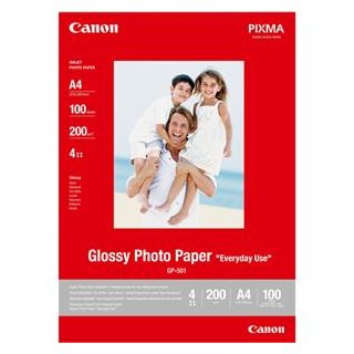 CANON GP-501 PHOTOPAPIER (100) GLÄNZEND A4 210GR. (0775B001), Kapazität: 100