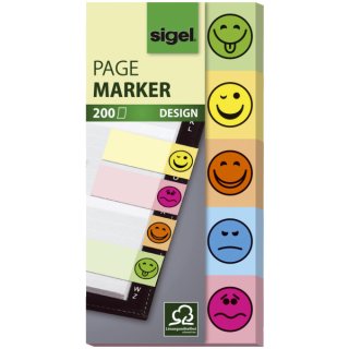 Haftmarker Design Smile - 50 x 20 mm, 200 Streifen