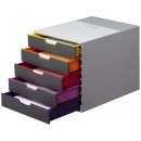 DURABLE Schubladenbox VARICOLOR® 5, DIN A4, C4, 5 farbige Schubladen