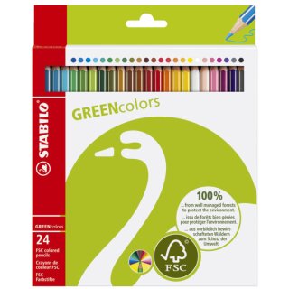 Buntstift GREENcolors, Kartonetui mit 24 Stiften