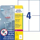 Avery Zweckform® L8013-10 Antimikrobielle Etiketten - transparent, 105 x 148 mm, 10 Bogen/40 Etiketten, transparent