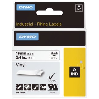 Vinylband Industrieband, PVC, laminiert, 5,5 m x 19 mm, schwarz/weiß