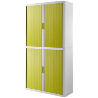 Rolladenschrank easyOffice 2-Meter Schrank, inkl. 4 Fachböden, weiß/grün