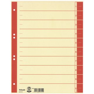 Esselte Trennblatt, A4, Karton, farbig bedruckt, rot