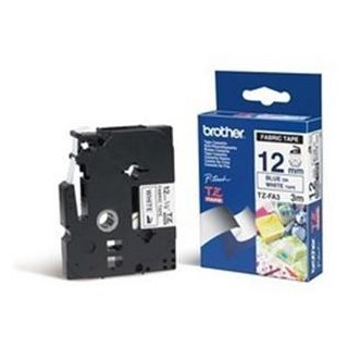 BROTHER P-TOUCH 12MM TEXTILBAND BLAU AUF WEISS (3m) # 22483