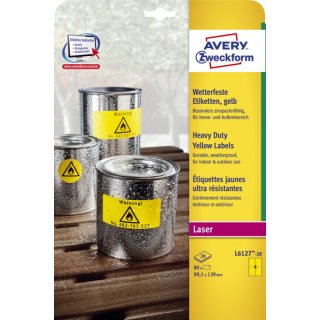 Avery Zweckform Wetterfeste Etiketten aus Polyester, gelb, 99,1x139 mm, 80Etik.