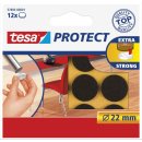 tesa Protect Filzgleiter, rund, braun, 12 Stück, Durchmesser: 22mm