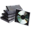 CD-Boxen Standard-Hardbox für 1 CD/DVD,transparent/schwarz,Packung mit 10 Stk